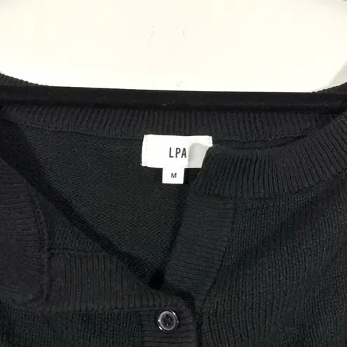 LNA LPA Black Off The Shoulder Cardigan Sweater