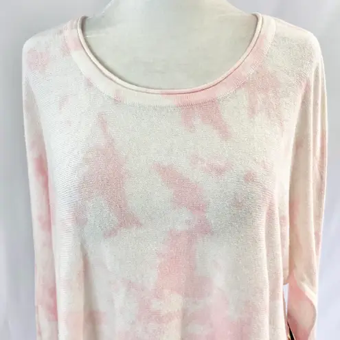 Cloth by Design New Convertible Side Slit Sweater Tie Dye Pink White