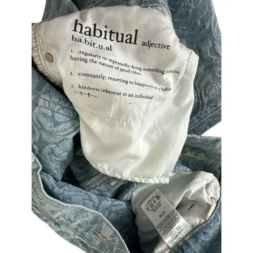 Habitual Jacquard Rose High Waist Barrel Leg Jeans Size 6/28