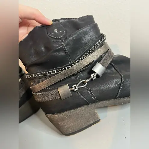 Jellypop Nashville Kinney Grunge Gunmetal Chain Grunge Rock Ankle Booties Sz 8.5