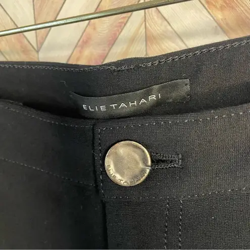 Elie Tahari Black Tapered Button 4 Pockets Stitching Design Women’s Size Medium