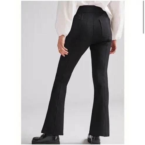 Maeve Anthropologie Slit Split Front Flared Leg Ponte Pants Black Women’s Size 4