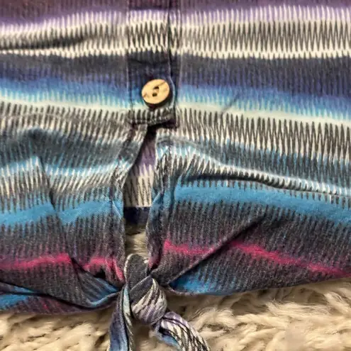 Hang Ten Striped Blue and Purple Women's Crop Top Size M