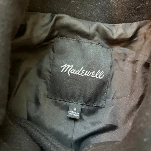 Madewell Black Wool City Grid Coat Size 0