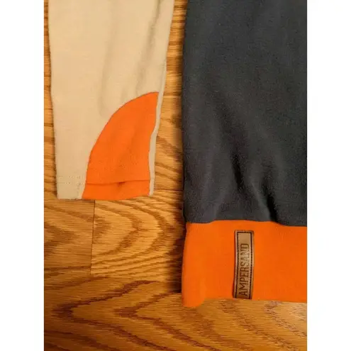 Ampersand Avenue Size M Colorblock Modern Twee Cowl Neck Sweatshirt Thumb Holes Blue Size M