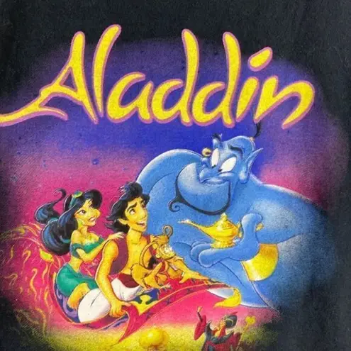 Disney  Aladdin Jasmine T-Shirt Princess Juniors Size Medium Genie Shirt Black