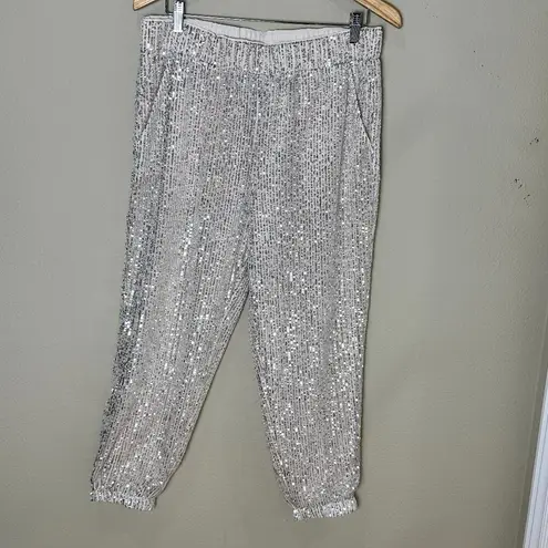 Loft Gold Sequin Fully Lined Pants Trousers Party Pants Size Medium