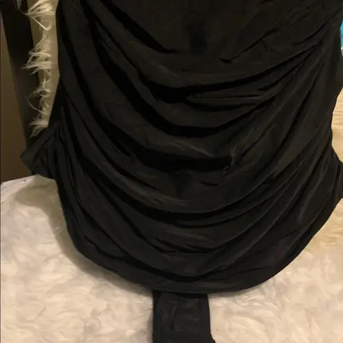 Elegant Black Ruched Dress Size XL