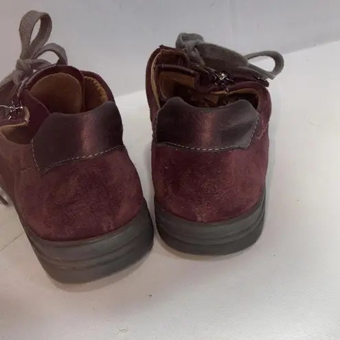 Hartjes Phil Sneakers Eggplant Suede Walking Minimalist Comfort Shoes Sz 5 Red