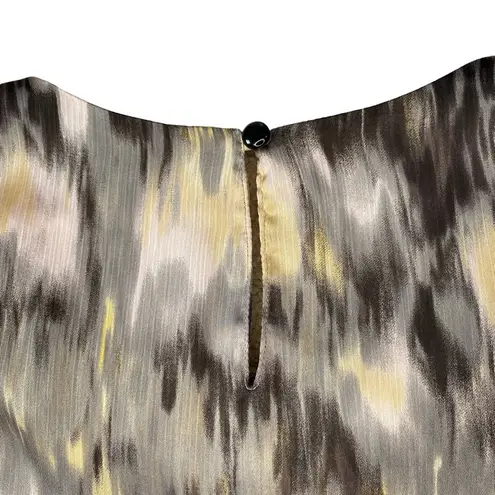 Kasper gray and yellow sleeveless blouse women's size medium spring summer