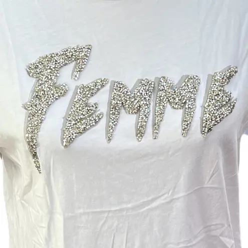 ZARA  Femme Beaded Short Sleeve Shirt White Silver Size Small