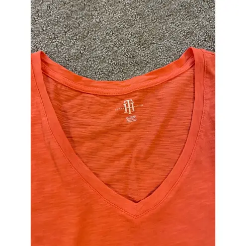 Tommy Hilfiger  Orange V-Neck Short Sleeve Top XL