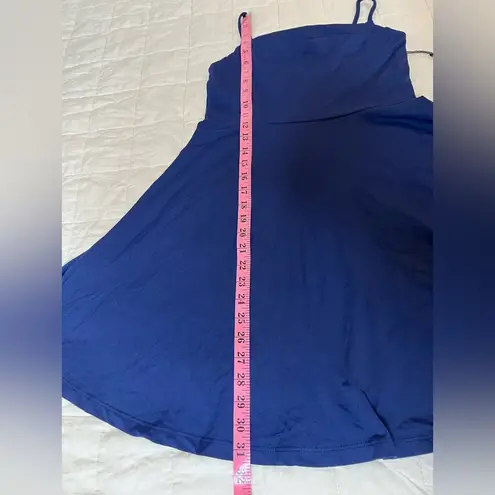 Susana Monaco NWT Revolve X Dark Blue Pleated Cowl Neck Flare Tank Dress - Small