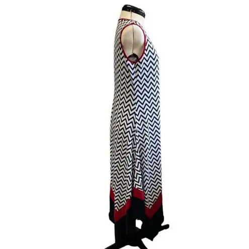 PerSeption Concept Midi Dress Black and White Stripe Print Size Medium