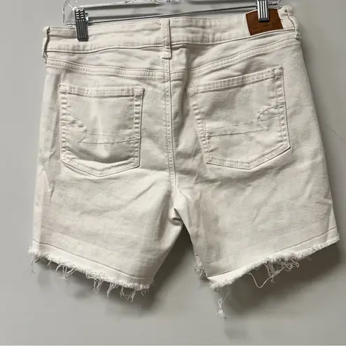 American Eagle  White Jean Shorts Super Stretch frayed hem women’s shorts 12