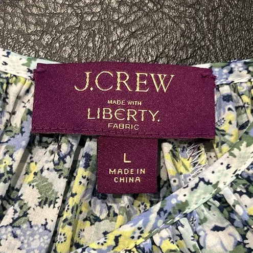 J Crew Liberty London Dress Womens Large Palermo Smocked Mini Floral Thorpe Green