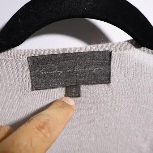 Sunday in Brooklyn Gray Cardigan Linen Crochet Floral Whimsical Fairycore Sz S