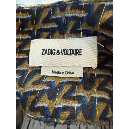 Zadig & Voltaire Zadig Voltaire Jade Mousseline ZV Lurex Maxi Skirt Size 36