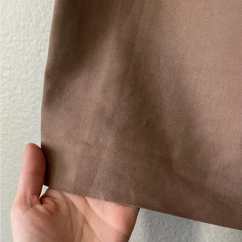 Tibi Removeable Tie Mini Linen Skirt in Camel Tan Women's Size 0