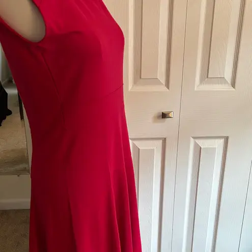 Lands' End Women's Red Cap sleeve Midi Dress Sz 6