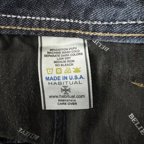 Habitual Jeans Womens 4 Blue Flare Leg Low Rise Dark Wash Fading Everyday Casual