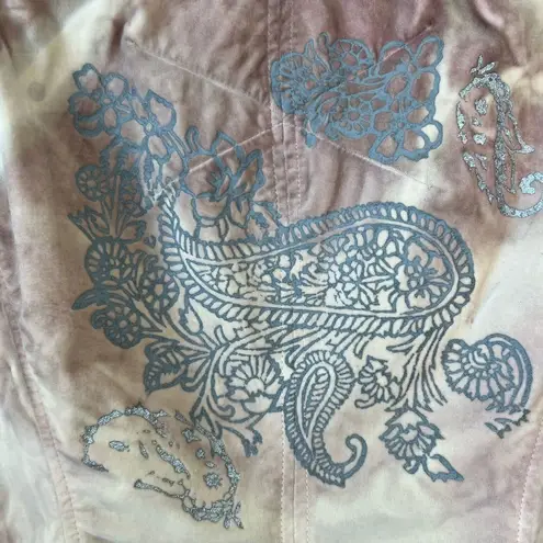 Bebe Vintage  Velvet Blush Tie Dye Paisley Blazer