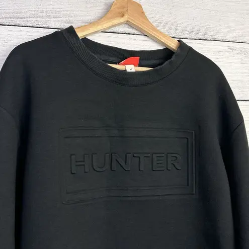 Hunter Target  Sweatshirt Medium Black Long Sleeve Crew Neck Embossed Puff Logo