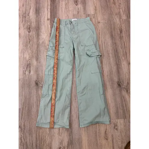 Hudson Cargo Pants Wide Leg Lt Sage Green Size 25 Utility Pockets