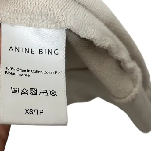 ANINE BING Tiger Muse Stone Crew Pullover Sweatshirt 100% Organic Cotton Size XS