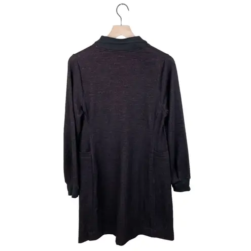 CAbi  Cuddle Dress Black Burgundy Red Pockets Quarter Zip Style #4215 Size Medium