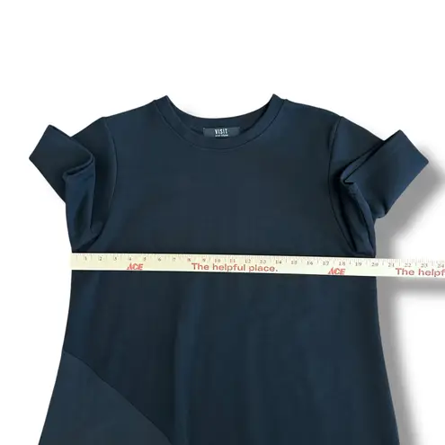 Visit in N.Y Studio Colorblock Midi Dress Black Gray Cotton Blend S/M Korea