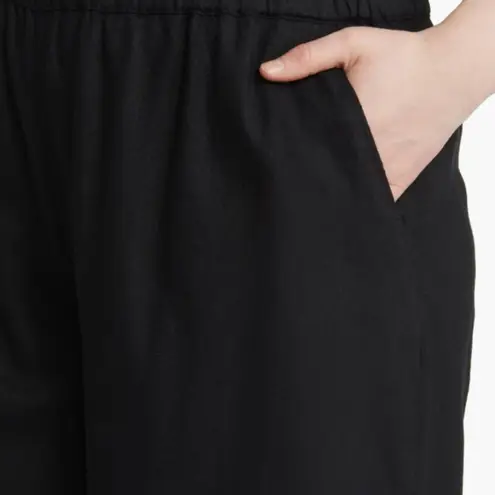 Caslon Linen Blend High Waist Wide Leg Pants Black XXL Pull-On Sustainable EUC
