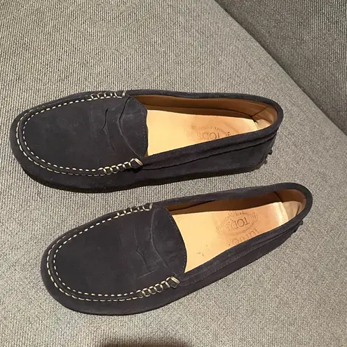 Tod's | Gommino Driving Shoes Navy Blue Suede Loafers Size 35