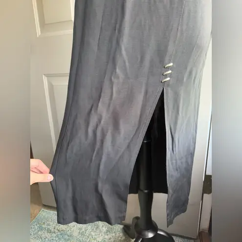 Evidence Vintage black maxi skirt with silver metal accents, size 9