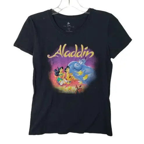 Disney  Princess Aladdin Black Graphic Tee Shirt Junior's Small