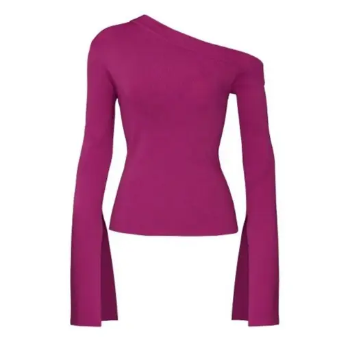 Solace London Magenta One-Shoulder Knit Top Size 10