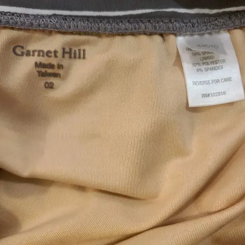 Garnet Hill Garnet Hill Womens Lined Stretch Ruched Waist Swim Skirt Gray Striped Size 02