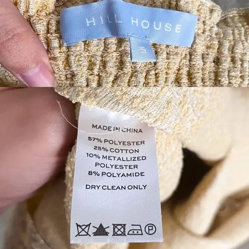 Hill House Dress Athena Nap Babydoll Smocked Mini Bridgerton Gold Brocade S GUC