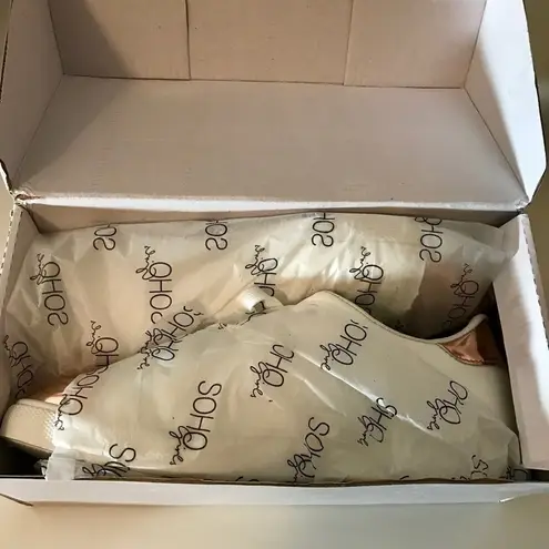 Soho White Metallic RoseGold Vegan Leather Sneaker