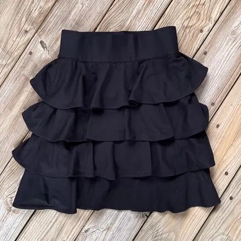 5/48 Women's Black Ruffled Mini Skirt Size M. NEW