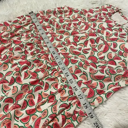 J Crew Cotton Tiered A Line Dress in Watermelon White Pink Size 4 White