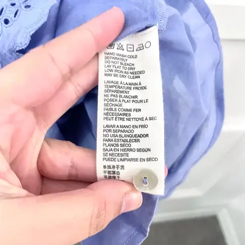 Cleobella Alma Embroidered Pointelle Mini Dress Sky Purple Size M