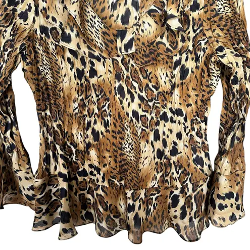 Allison Taylor Y2K 2000's Set of 2 Going Out Ruffle Tops Leopard Print Brown XL