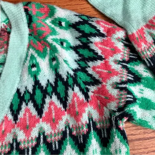 Vineyard Vines  Fair Isle Merino Wool Mist Green Cardigan Women’s Size S NWT