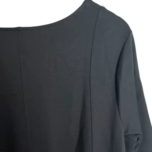 J. Jill Women's XL Wherever Collection Boxy Tee Shirt Black Gray Casual Basic