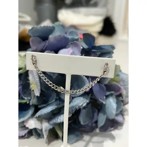 Silver Tone Chain Link Stud Earrings Jewelry