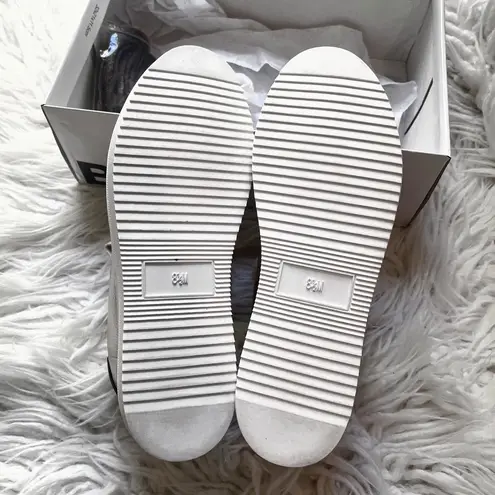 Joy Performance White Leather Chunky Platform Sneakers/ Champagne Size 8.5 NIB Gold