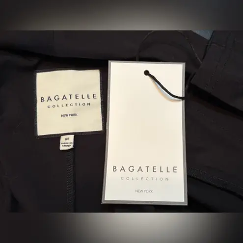 Bagatelle Black Open Front Cardigan w/ Faux Leather Sleeve Detail NWT size M