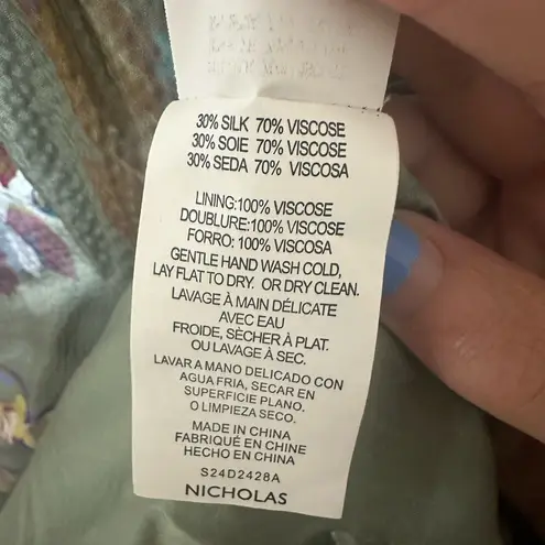 Nicholas Finley midi dress in sage green NWOT Size 10