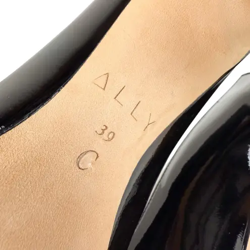 Ally Black Patent Leather Block Heel Pump Comfortable Heels Size 39/ US 8.5
